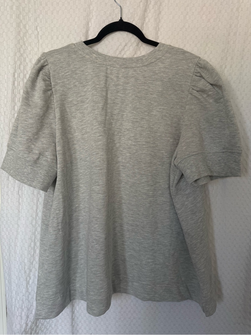 Jane + Delancey Floral Embroidered Puff Sleeve Sweatshirt Gray 1X NWOT - Picture 5 of 8